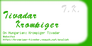 tivadar krompiger business card